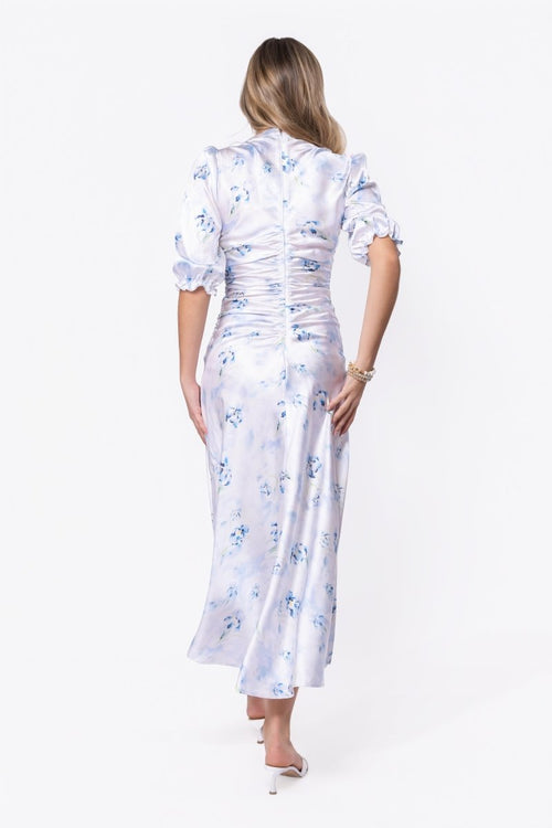 Audrey Dress Short Sleeve (White/Blue)