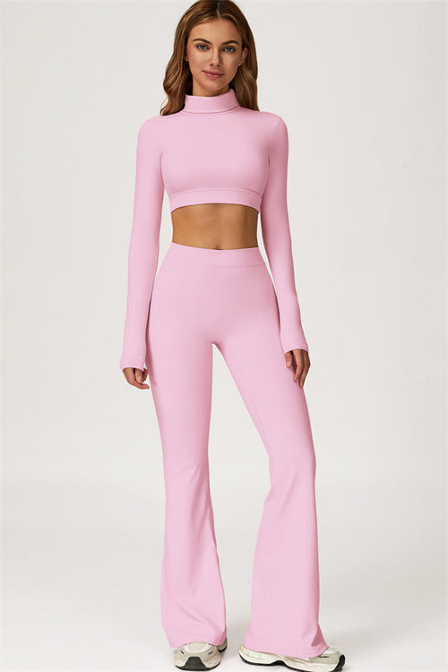 The Axis Crop Top Flared Leggings 2-Piece Set