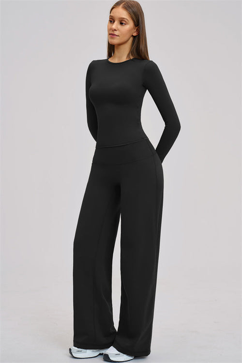 The Dynamic Long Sleeve T-shirt Straight Leg Pants 2-Piece Set