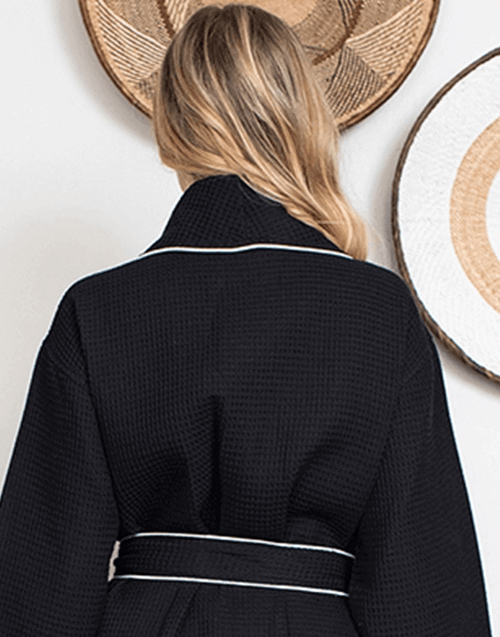 Knee-Length Waffle Robe for Women