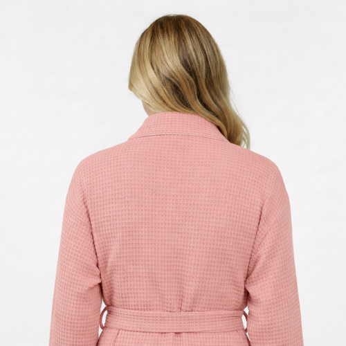 Knee-Length Waffle Robe for Women