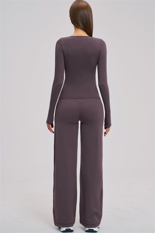 The Dynamic Long Sleeve T-shirt Straight Leg Pants 2-Piece Set