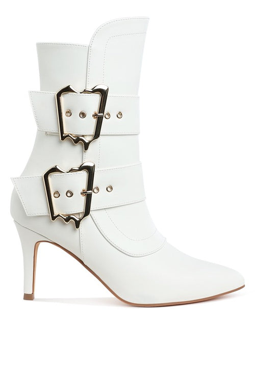 Ebera Chunky Buckle Strap Ankle Boots