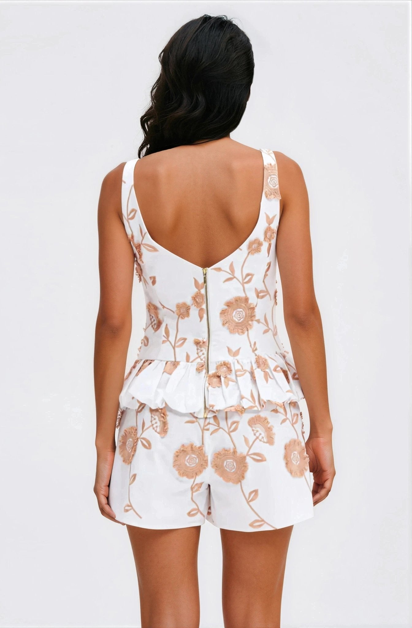 Botanical Poplin Mini Skirt – Off White (Final Sale)