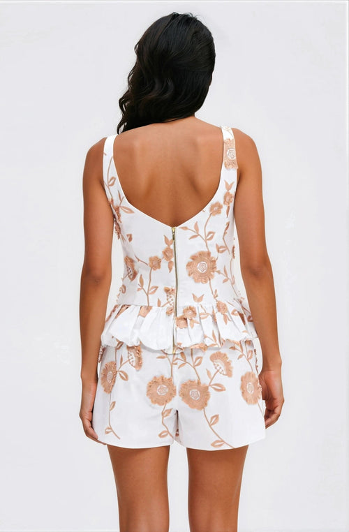 Botanical Poplin Top – Off White (Final Sale)