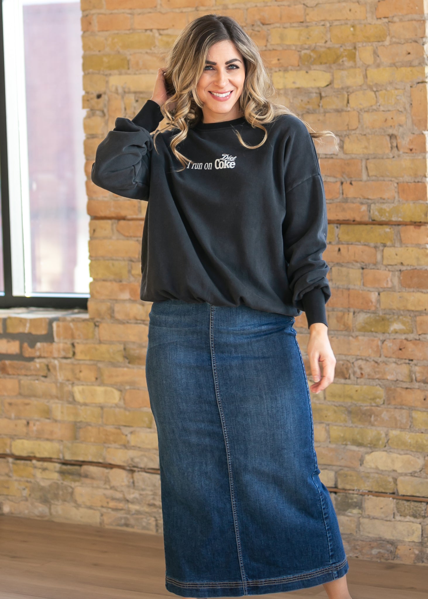 Inherit & Co. Women's Bria Dark Wash Denim Maxi Skirt