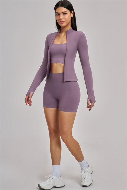 The Vision Jacket Sports Bra Shorts 3-Piece Set