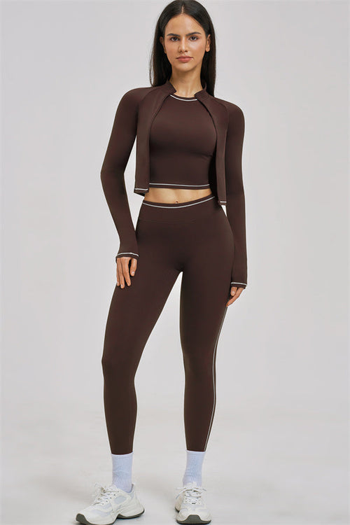The Unbound Jacket Crop Top Leggings 3-Piece Set