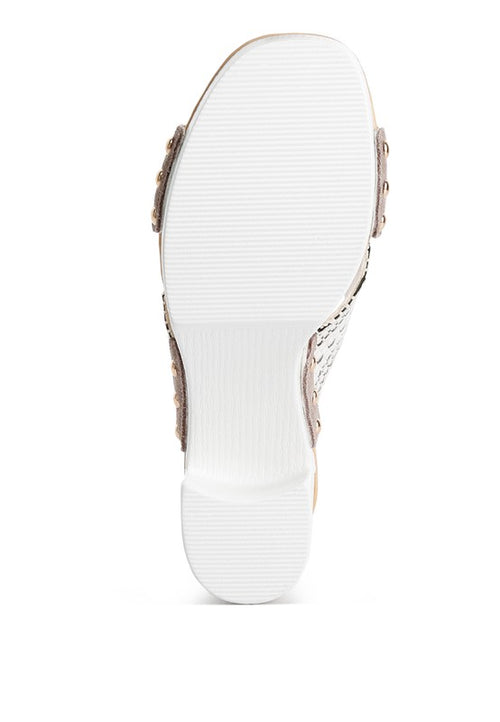 Finley Raffia High Block Heel Mules