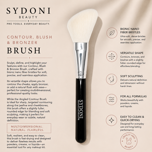 SYDONI CONTOUR, BLUSH & BRONZER BRUSH - Bionic Nano Fiber Bristles