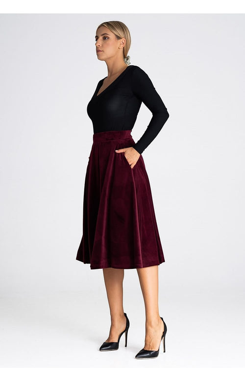 FIGL Women's Midi Flare Skirt