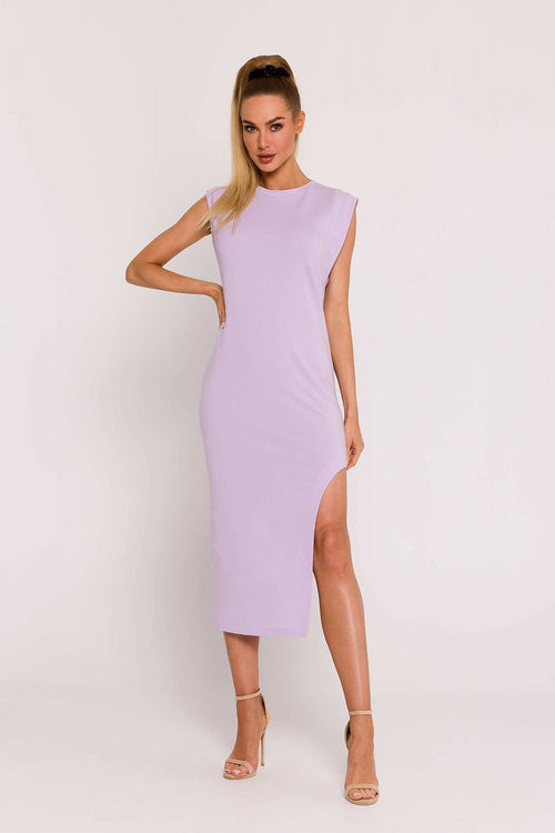 MOE Elegant Women's Sleeveless Pencil Dress with Side Slit Made in Poland