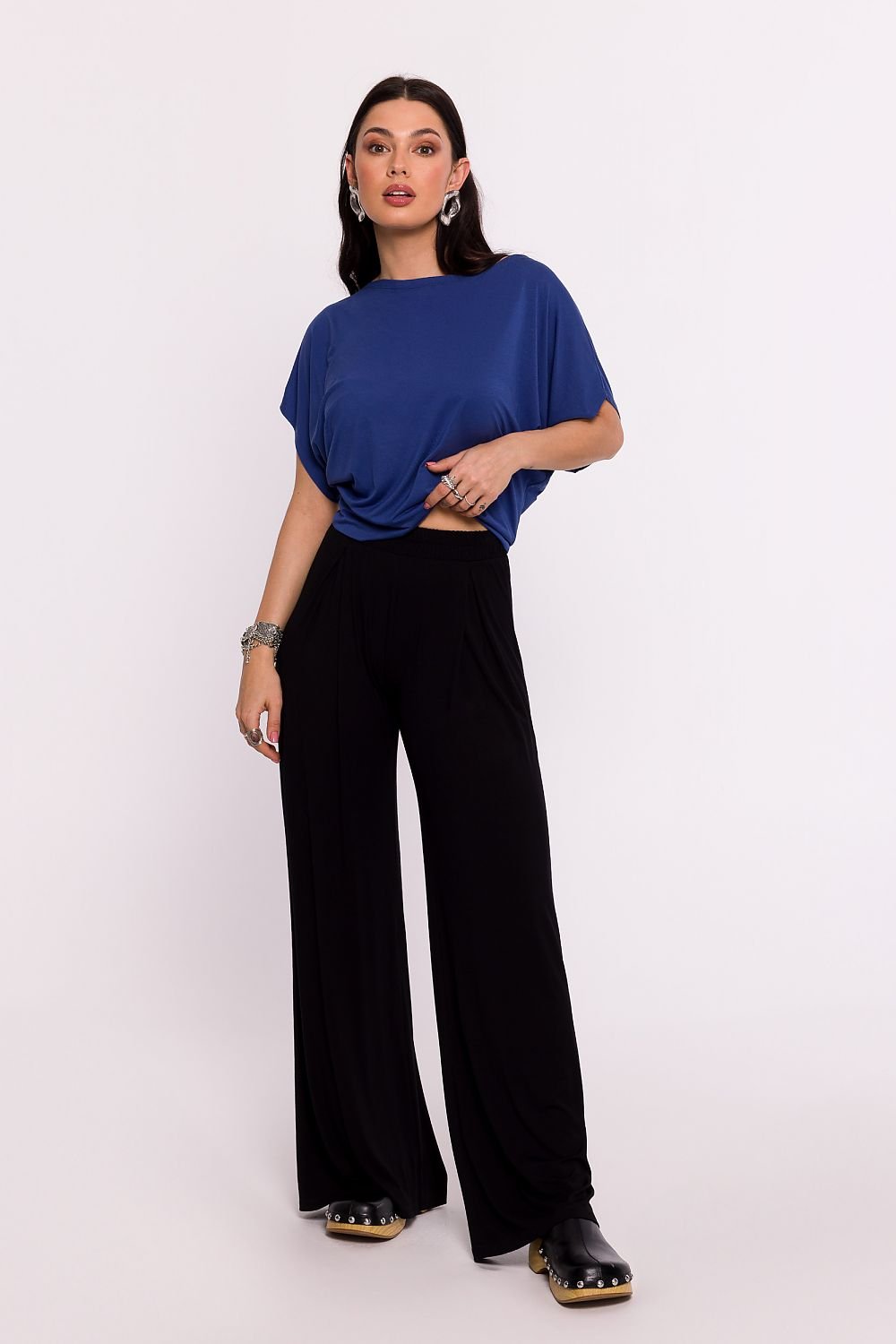 BeWear Women's Viscose Stretched Relaxed-Fit Trousers