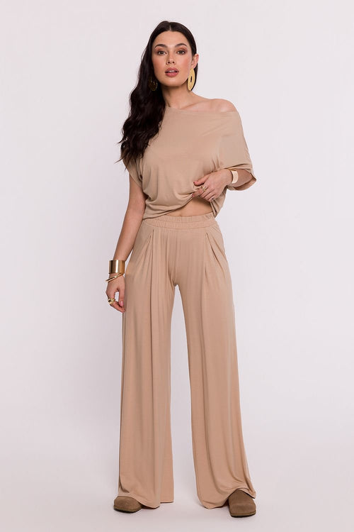 BeWear Women's Viscose Stretched Relaxed-Fit Trousers