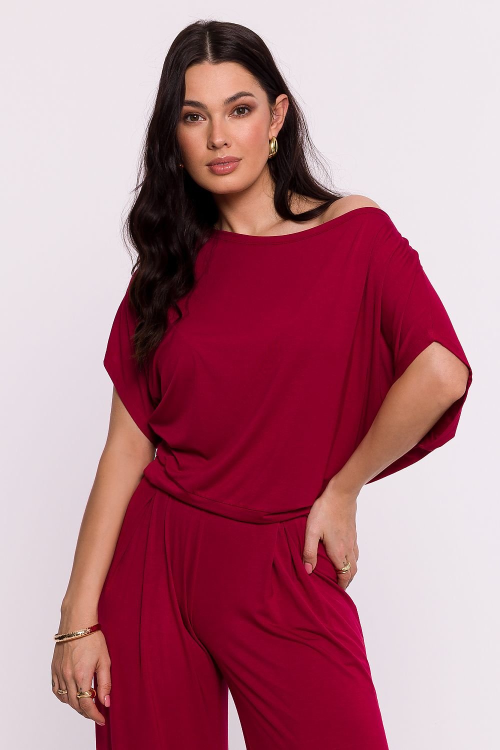 BeWear Stylish Women's Boat neck Viscose Blouse