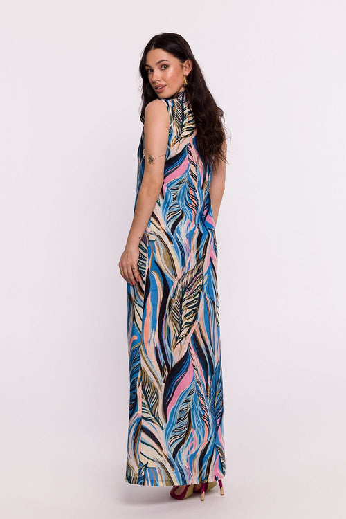 Bewear Women's Elegant Printed  Summer Sleeveless Maxi Dress