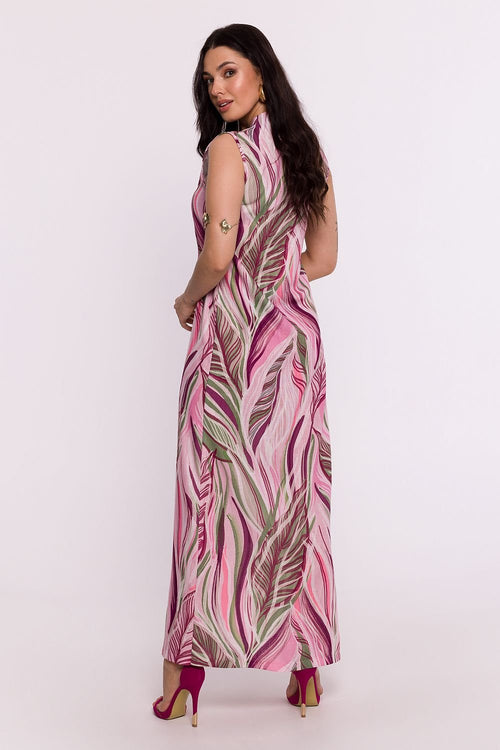 Bewear Women's Elegant Printed  Summer Sleeveless Maxi Dress