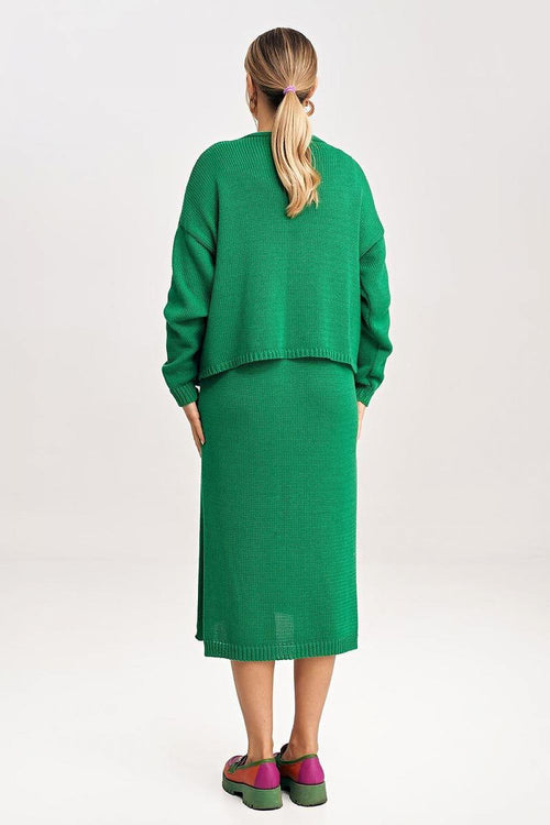 FIGL Women's 2 Piece Autumn Midi Dress with Cardigan Set