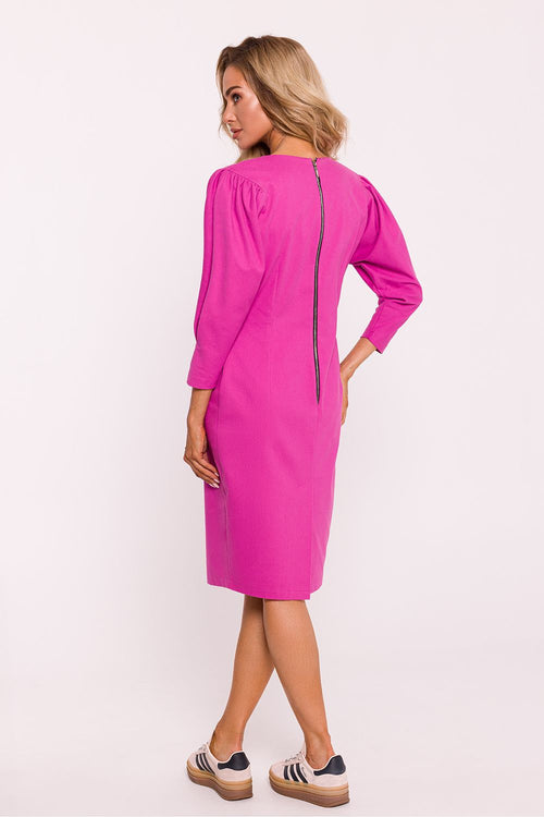 MOE Elegant Women's European Puffed Shoulders Pencil Dress