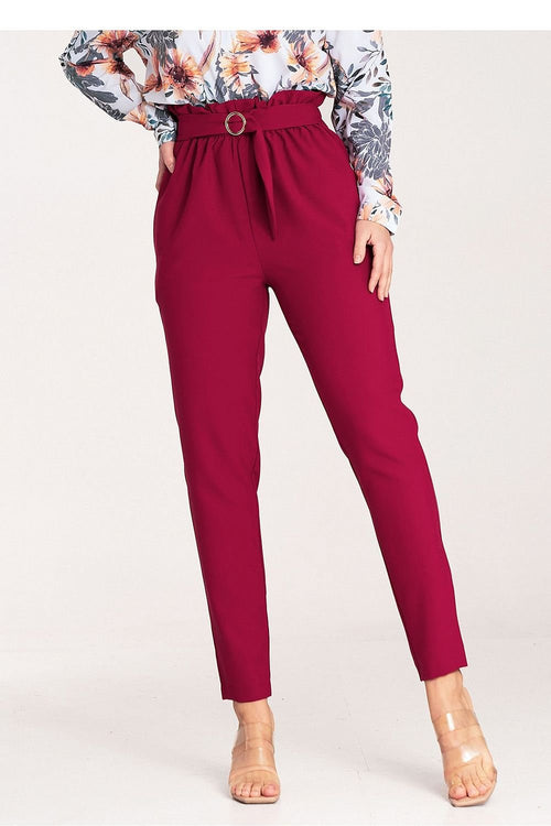FIGL Women Tapered Bottom Belted Professional Trousers