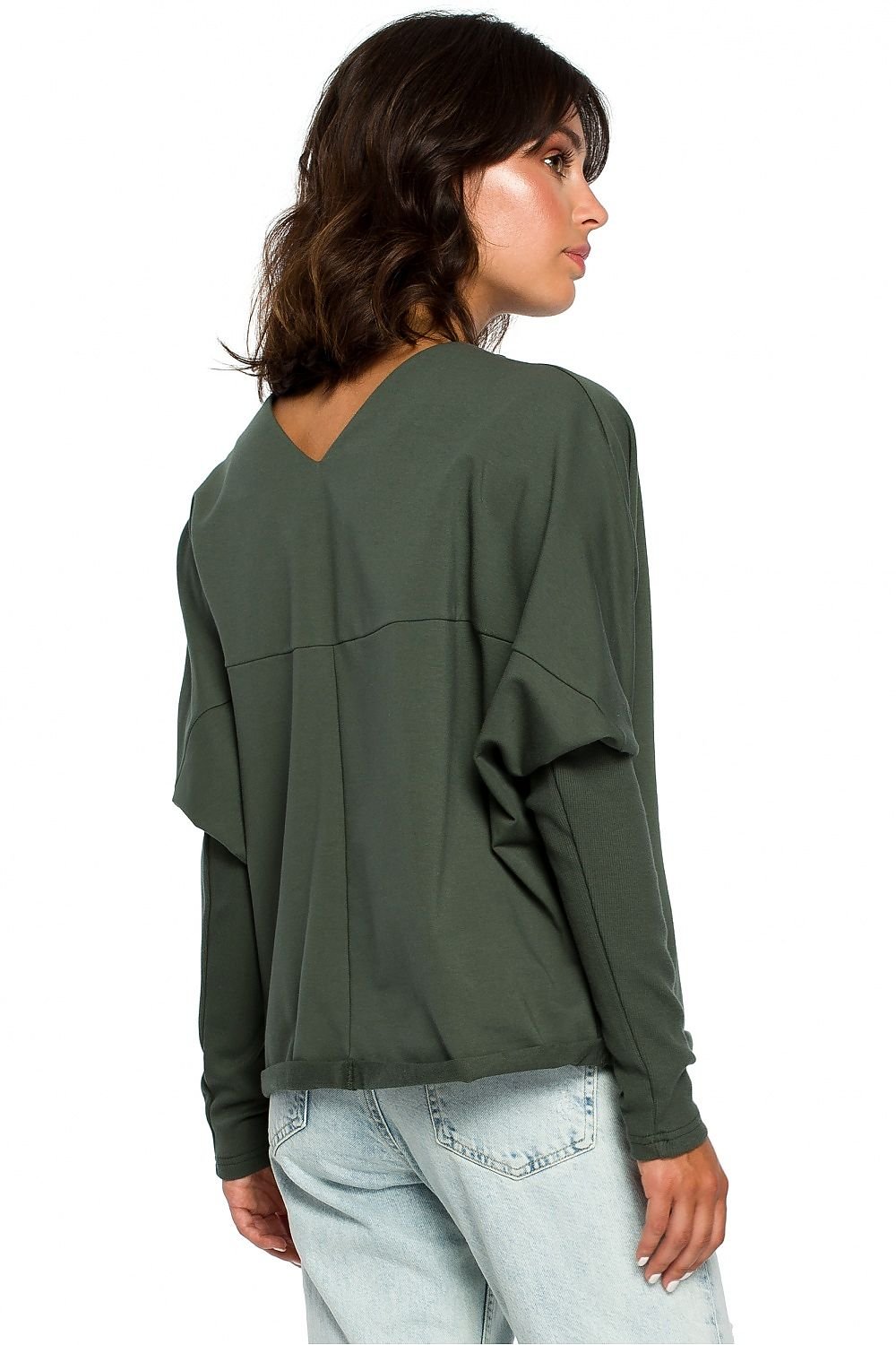 BeWear Women's Long Sleeves Draped Neckline Autumn Sweatshirt