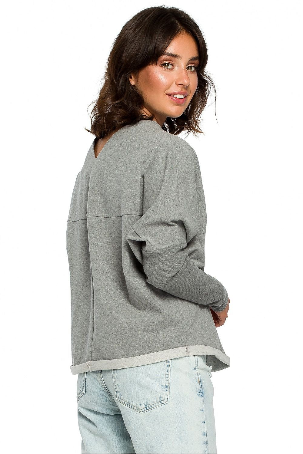 BeWear Women's Long Sleeves Draped Neckline Autumn Sweatshirt