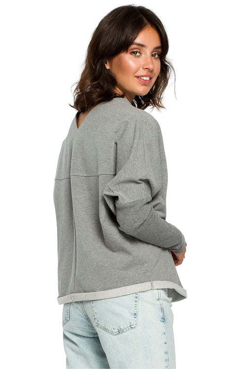 BeWear Women's Long Sleeves Draped Neckline Autumn Sweatshirt