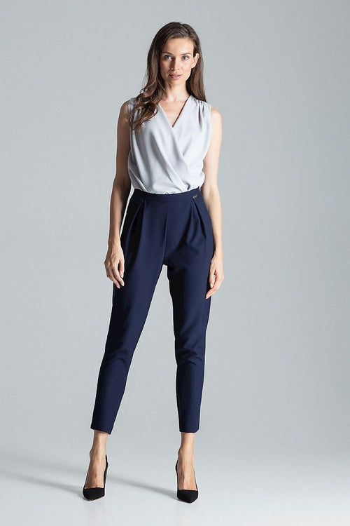 FIGL Women's Classic Trousers with Pleat at Waist