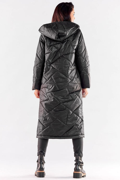 AWANA's European Long Quilted Windshield Coat with large Hood