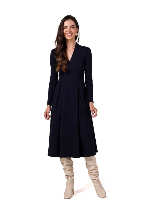 BeWear Women's Midi Autumn Professional Long Sleeves Dress