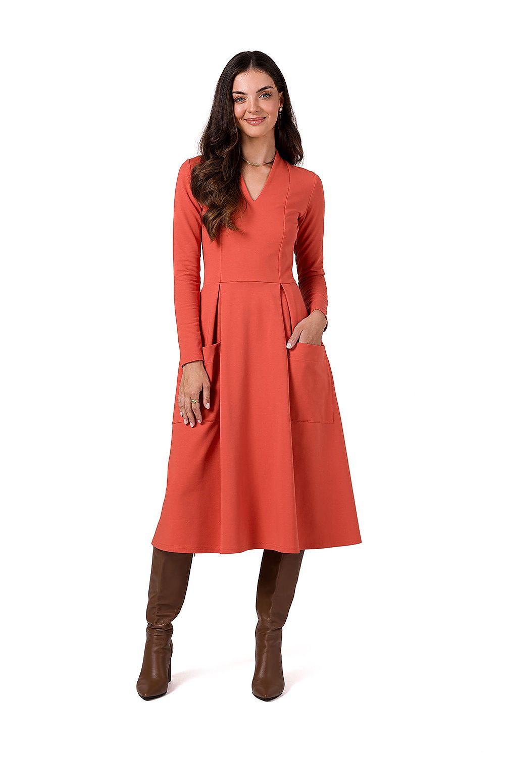 BeWear Women's Midi Autumn Professional Long Sleeves Dress