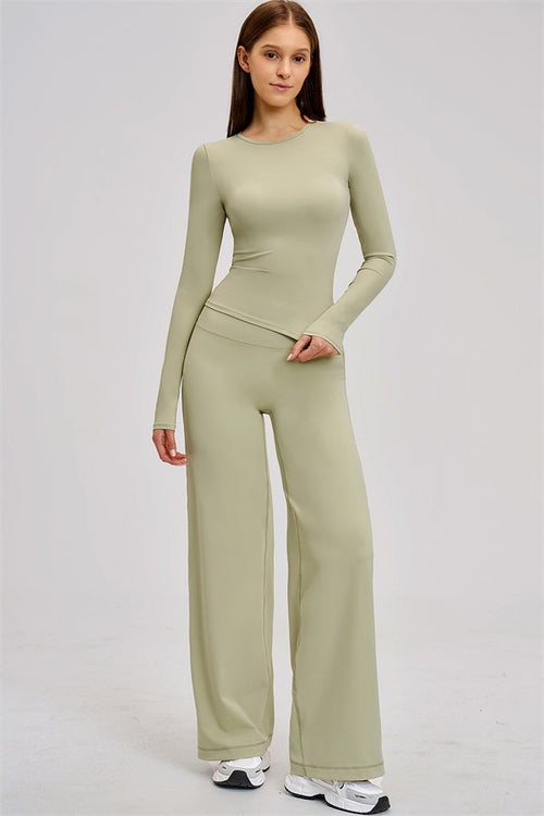 The Dynamic Long Sleeve T-shirt Straight Leg Pants 2-Piece Set