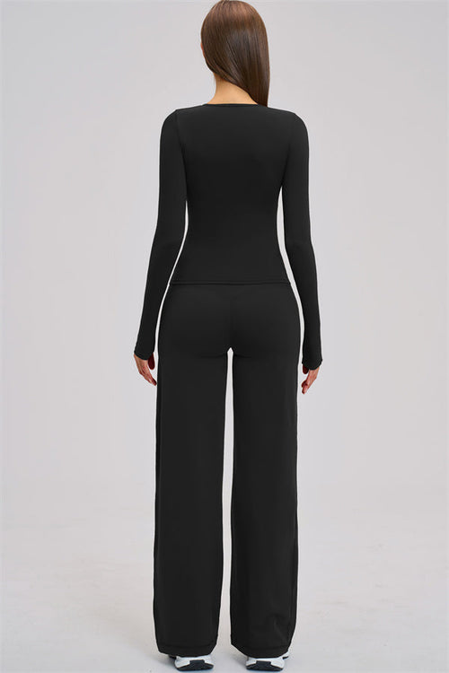 The Dynamic Long Sleeve T-shirt Straight Leg Pants 2-Piece Set