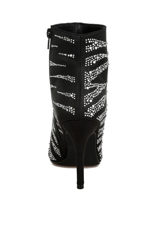 RAG & Co. Toget Satin Rhinestone Ankle Party Boots