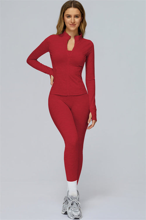 The Radiance Jacket Racerback Sports Bra Leggings 3-Piece Set