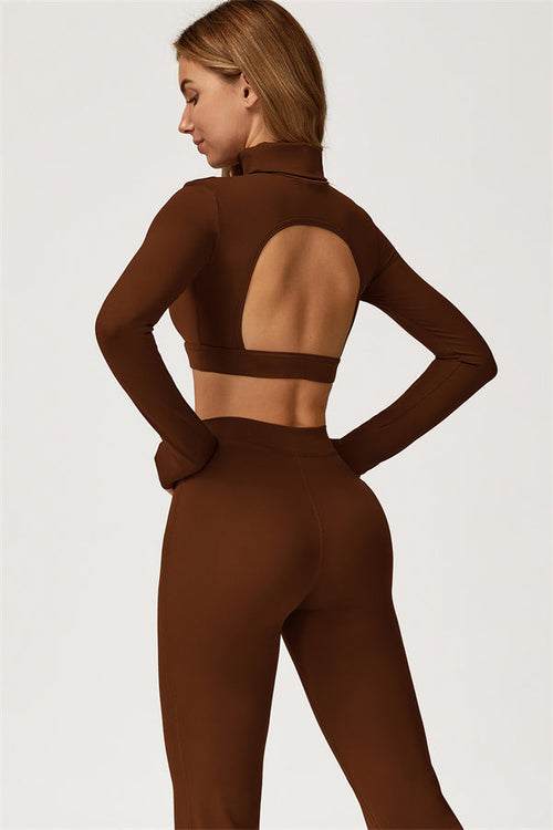 The Axis Crop Top Flared Leggings 2-Piece Set