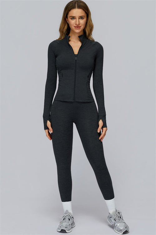 The Radiance Jacket Racerback Sports Bra Leggings 3-Piece Set