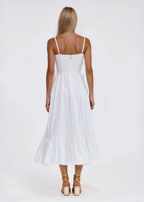 Flutter Poplin Butterfly Midi Dress – Off White (Final Sale)