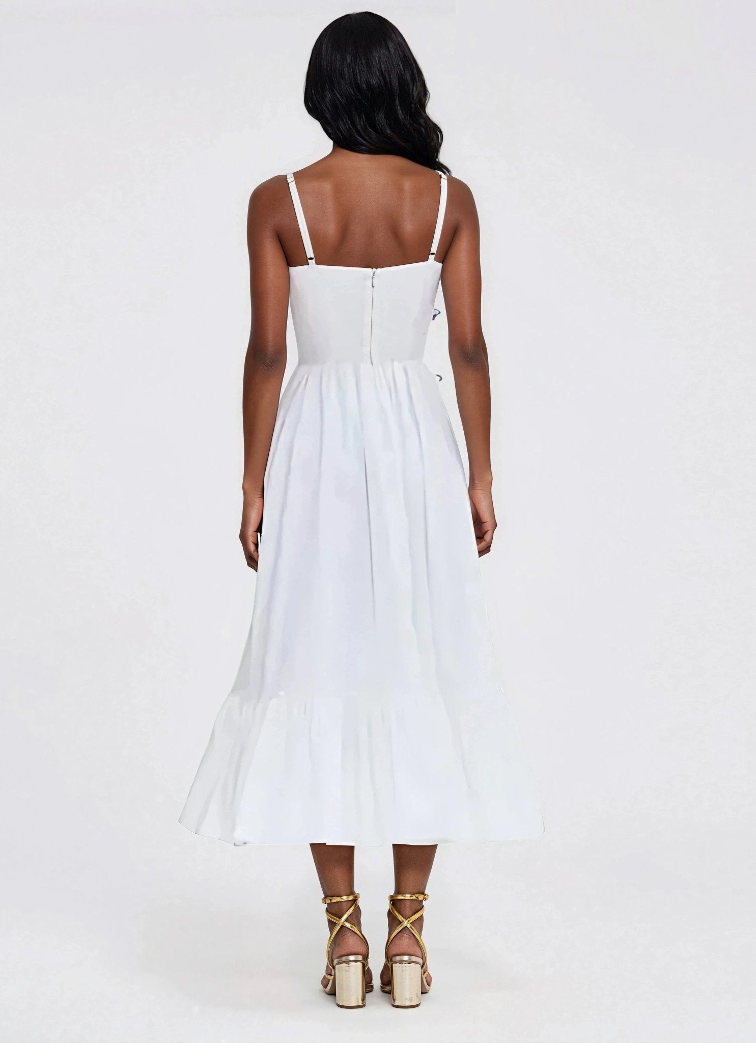Flutter Poplin Butterfly Midi Dress – Off White (Final Sale)