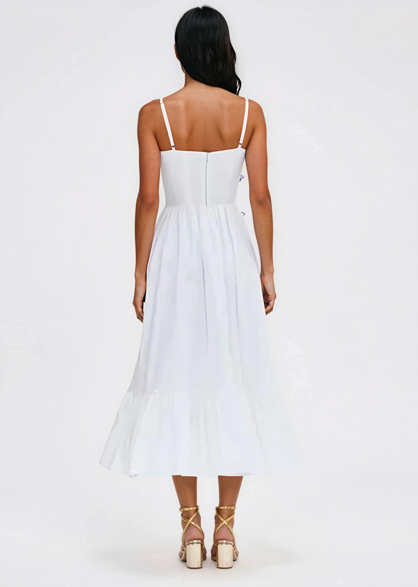 Flutter Poplin Butterfly Midi Dress – Off White (Final Sale)