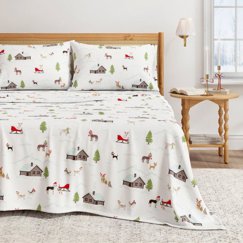 Turkish Cotton Christmas Flannel Sheet - Whittaker Collection