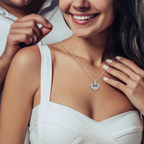 TRYNDI™ To My Amazing Soulmate Floating Heart Necklace With Authentic Swarovski Crystals