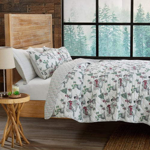3 Piece Holiday Printed Quilt - Alfie Collection