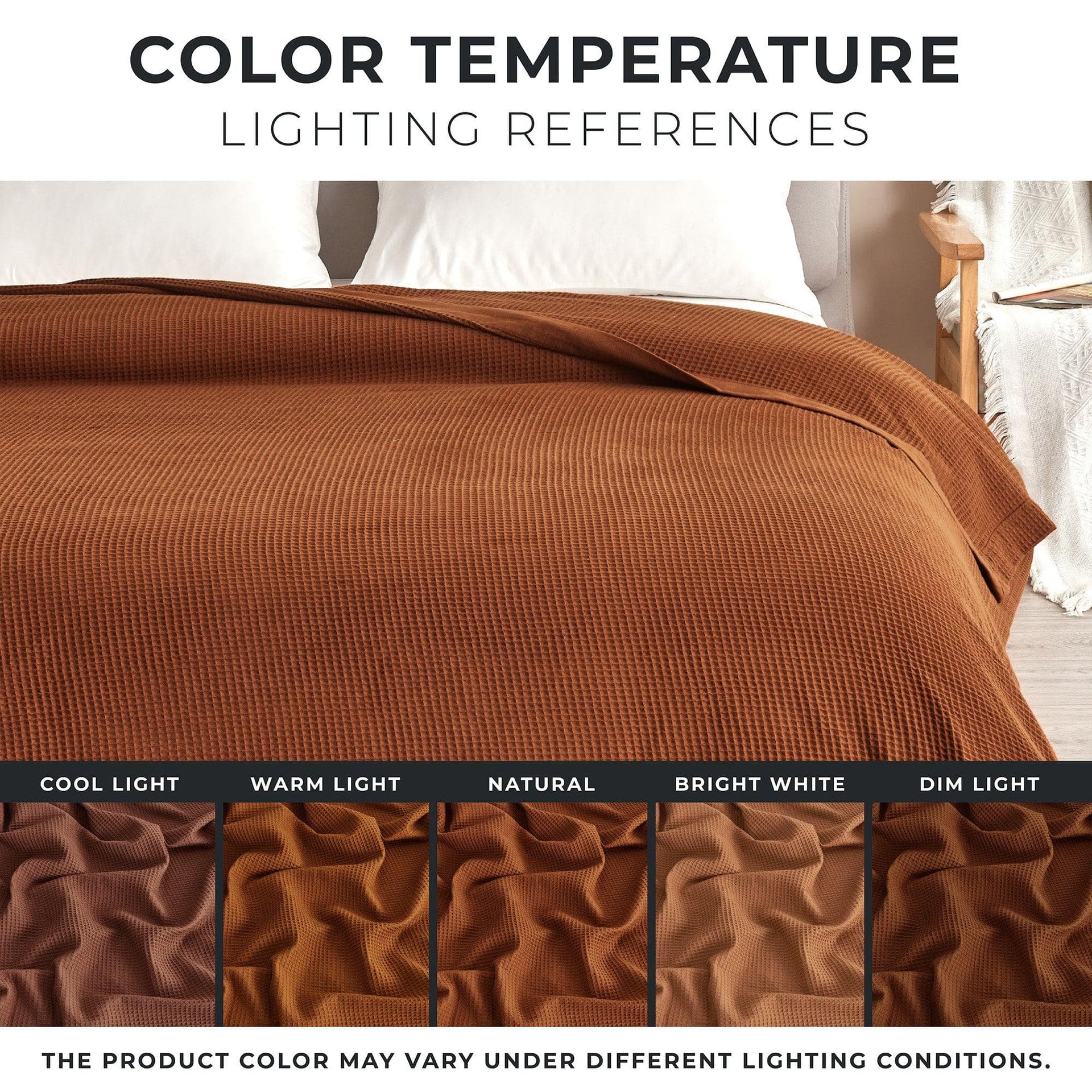 100% Cotton Small Waffle Weave Blanket - Hazel Collection