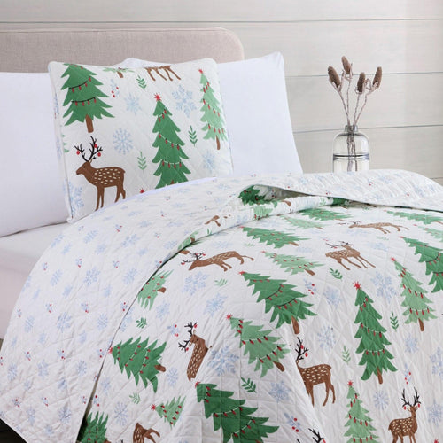3-Piece Holiday Quilt - Holly Collection