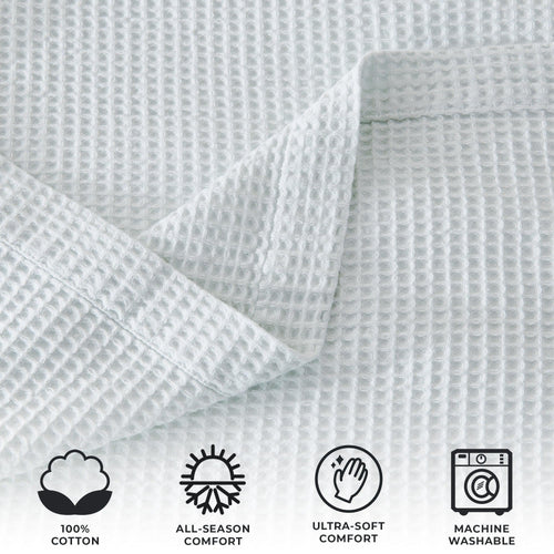 100% Cotton Waffle Weave Blanket - Mikala Collection