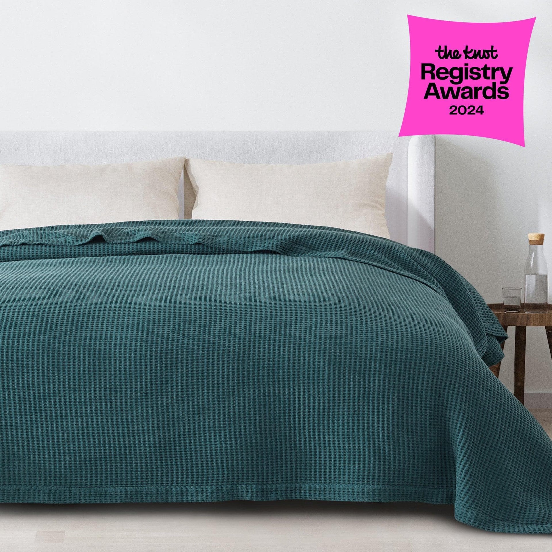 100% Cotton Waffle Weave Blanket - Mikala Collection