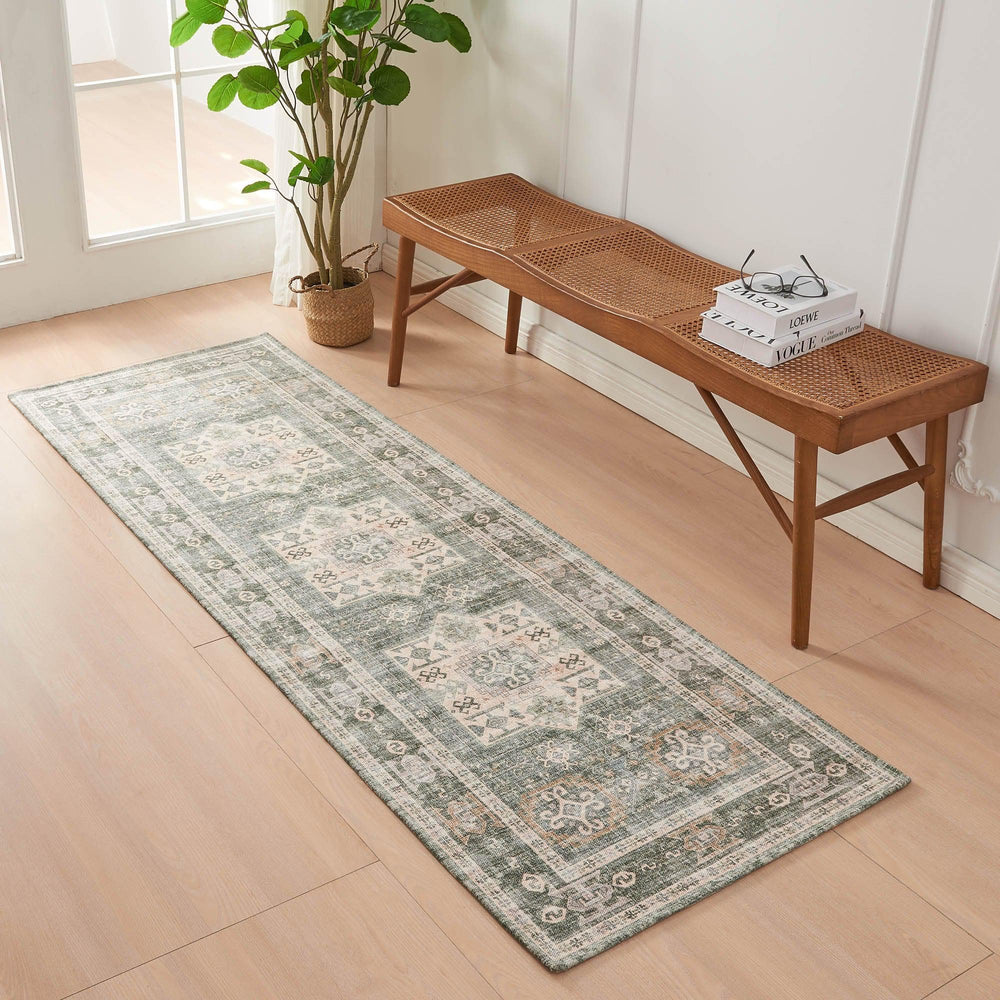 Medallion Machine Washable Accent Runner 2'4" x 7' - Nava Collection