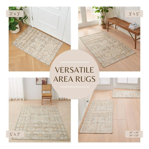 Medallion Machine Washable Accent Runner 2'4" x 7' - Nava Collection