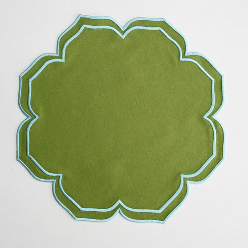 LUMERA GREEN ROUND FABRIC PLACEMAT